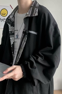 两面穿帅气夹克男士韩版复古潮牌痞帅外套JK46-P50图片