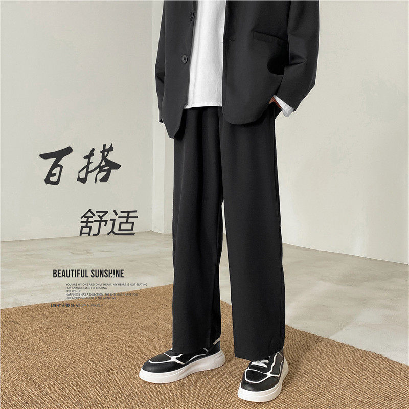 休闲裤ins青年直筒裤男潮流文艺韩版百搭时尚新款长裤子K79/P35图片