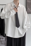 配领带2022内搭长袖衬衫男港风帅气简单外穿衬衣C326/P35，男装衬衫，电商D202-1