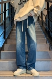 港风复古高街牛仔裤男女韩版直筒休闲裤NK709/P45，男装牛仔裤，电商D202-1