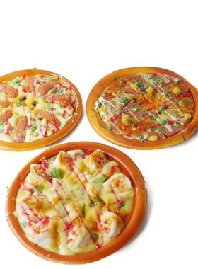 Lmdec仿真Pizza比披萨饼肉牛扒三文鱼食物模型 橱窗餐厅摆设匹萨