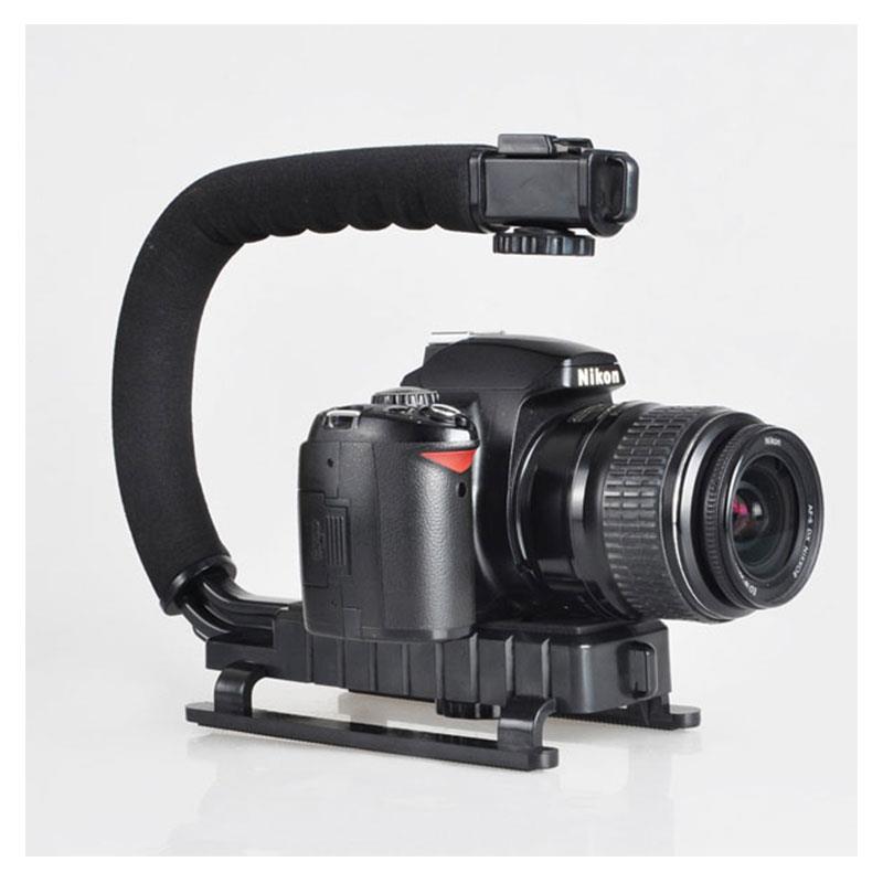 DV手持支架C型闪光灯热靴座单反相机摄影U型兔笼手提便携稳定跟拍