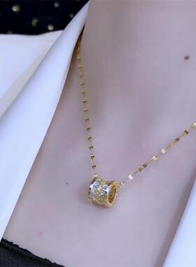 锆石小蛮腰项链女轻奢设计感钛钢不掉色路路通锁骨链时尚新款配饰