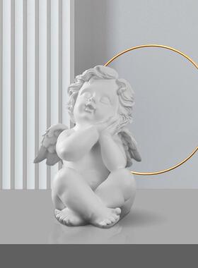 希腊女神石膏像摆件欧式天使小天使迷你小号桌面拍照人像雕像雕塑