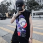 Châu Âu và Hoa Kỳ hip hop xu hướng lỏng lẻo anime hoạt hình net đỏ graffiti in vest không tay áo thun đôi mồ hôi nam - Lót áo thể thao