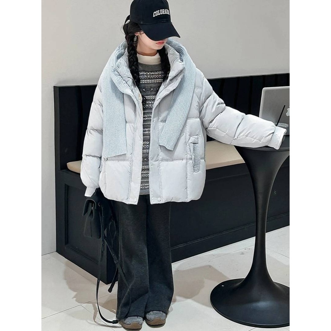 官方品牌女童加棉外套2025冬季新款棉服青少年加厚棉衣大童时尚冬