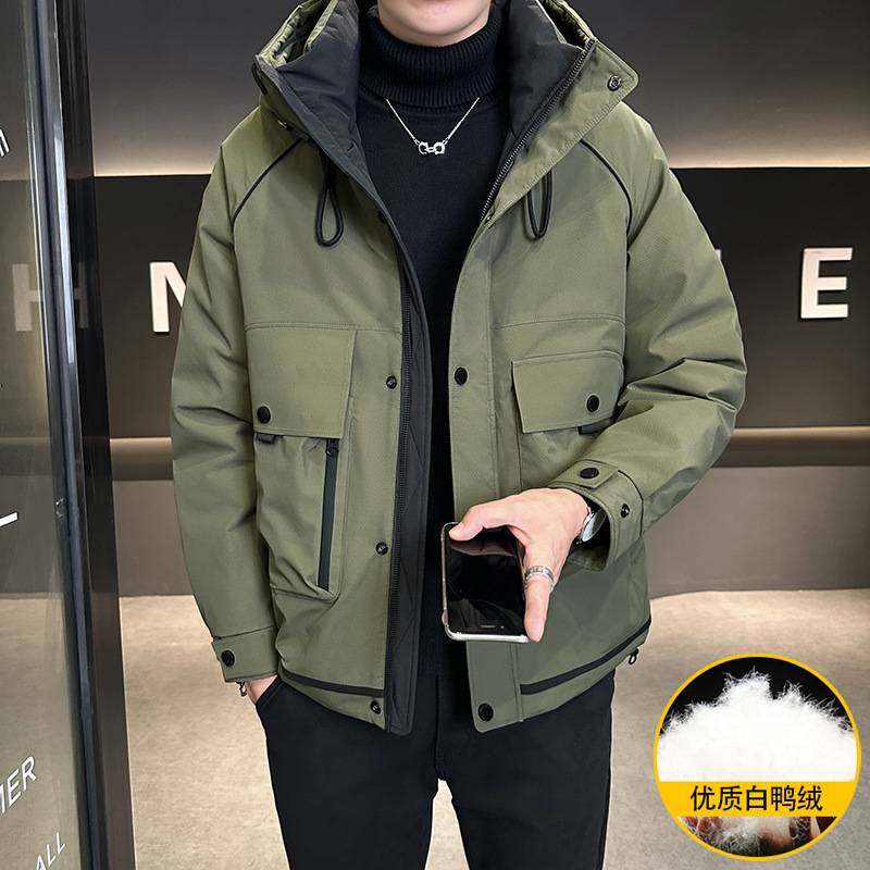 官方品牌中青年男士立领时尚保暖羽绒服男短款冬季新款百搭白鸭绒