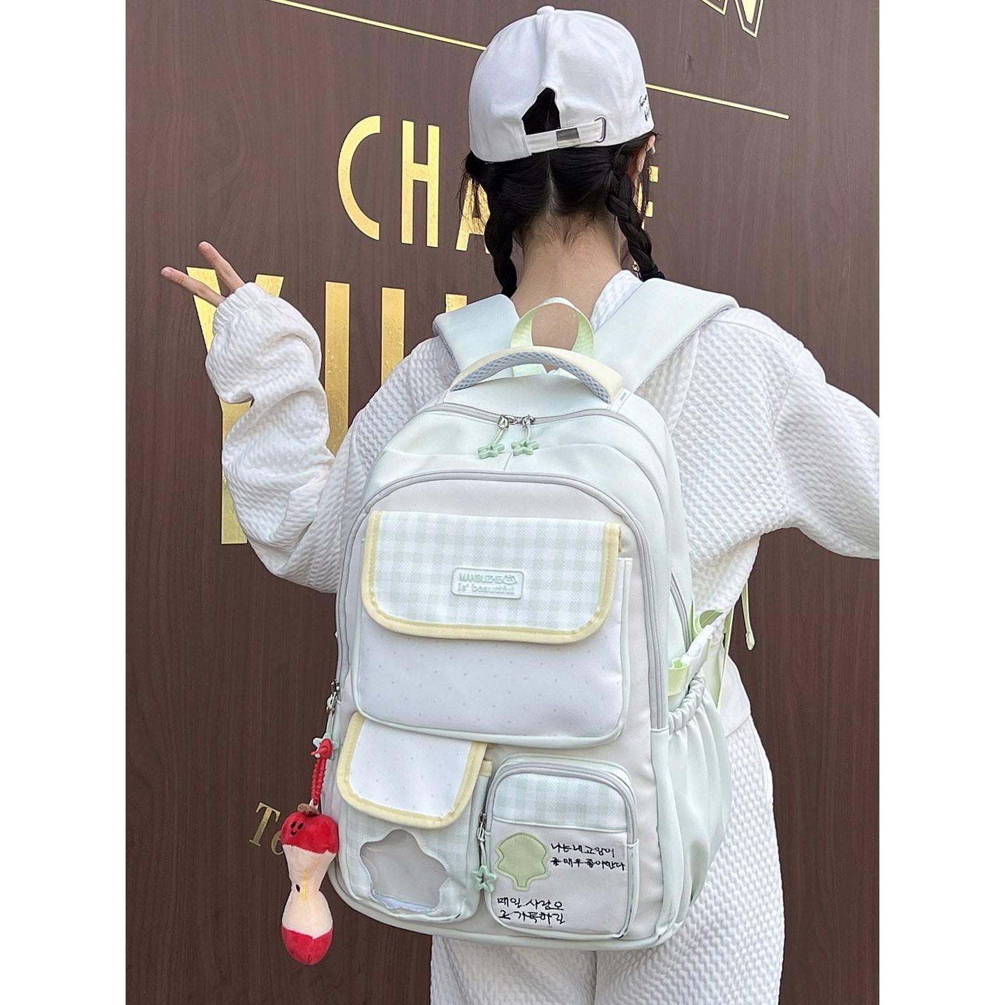 官方品牌森系小清新薄荷绿学院风甜美双肩包女宽肩带中小学生多隔,箱包皮具/热销女包/男包,双肩背包,淘宝优惠券,粉丝福利购,淘宝优惠卷