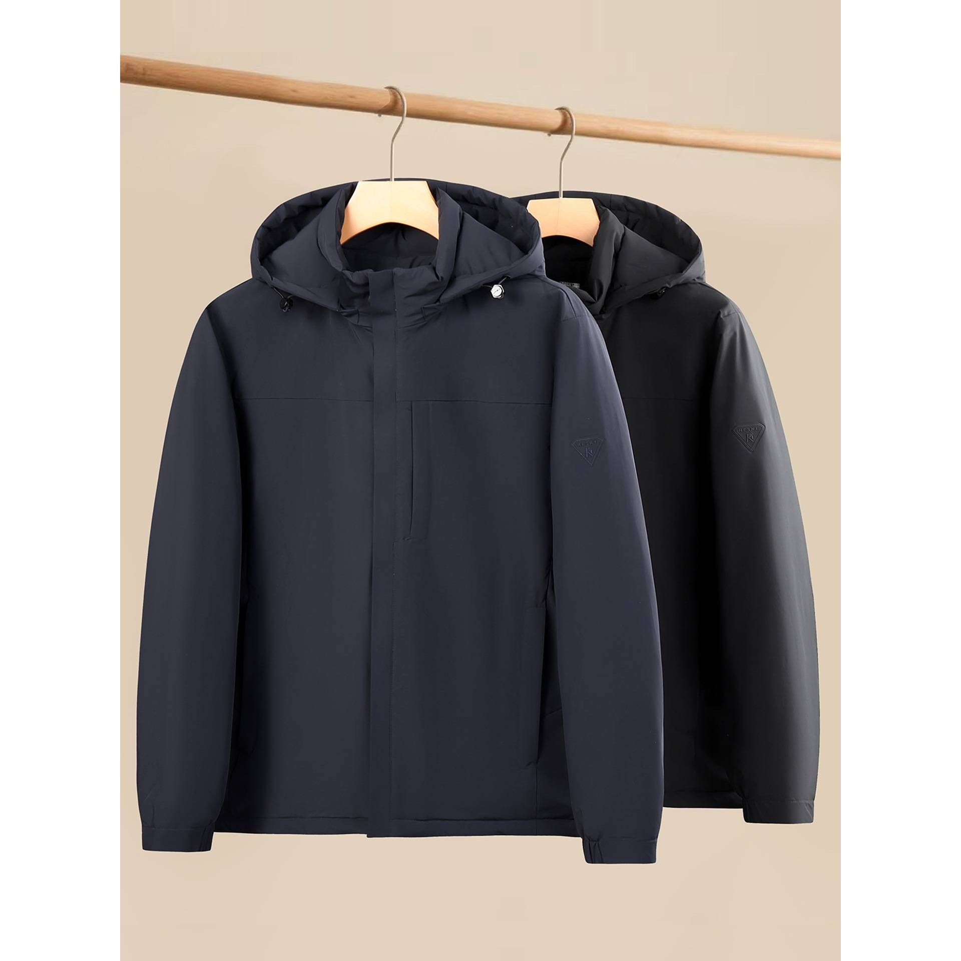 官方品牌男装时尚休闲可脱卸帽羽绒服2025冬季新款加肥加大码宽松