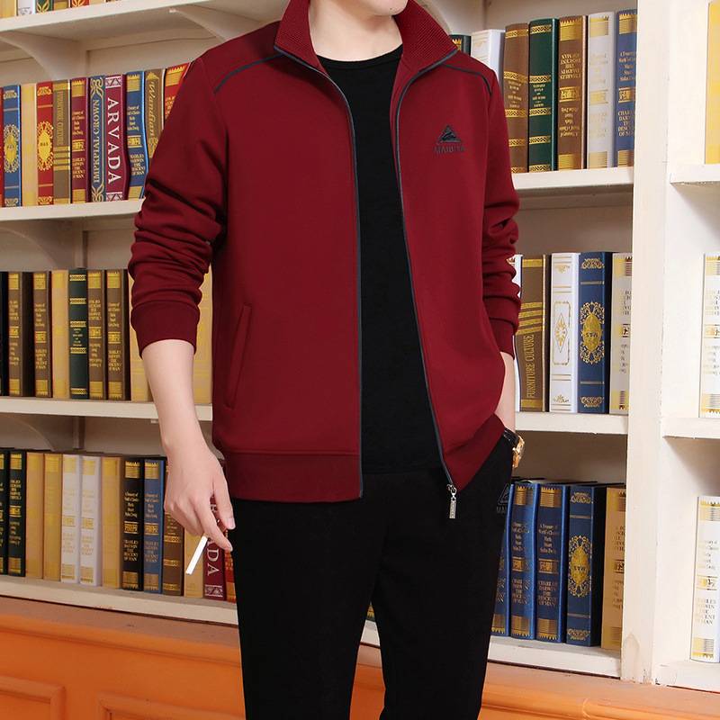 官方正品中老年男士运动套装男春秋季男士休闲套装三件套爸爸装运