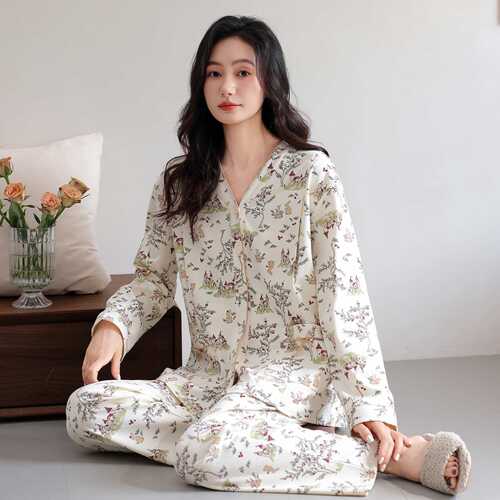专柜品牌女士月子服春秋孕期产后孕妇哺乳睡衣秋冬2026新款纯棉拉