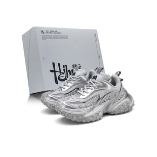 巴黎原创潮鞋 黑魂 厚底复古银色轮胎鞋 男女同款 子 炸街机甲老爹鞋