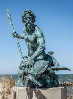 大型铸铜 玻璃钢海神 古代远古神话人物雕塑摆放户外广场园林景观