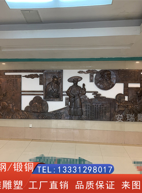 大型锻铜浮雕雕塑 玻璃钢仿铜中医 校园文化校园浮雕影壁背景墙