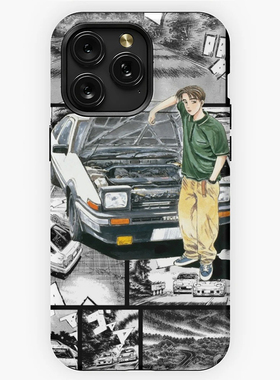 亮面菲林硬壳AE86头文字D藤原阔海15ProMax手机壳苹果14Plus适用iPhone13华为P60/vivo一加ace2v小米14/oppo