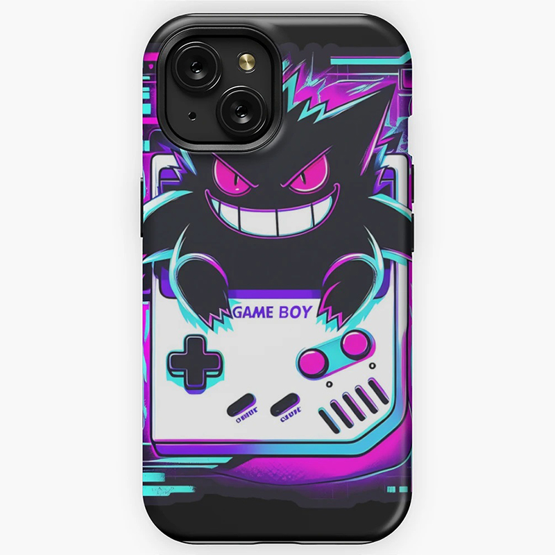 亮面菲林硬壳宝可梦手机壳适用15ProMax苹果14puls日系动漫iPhone13华为P70耿鬼vivo一加ace3小米12s软套oppo