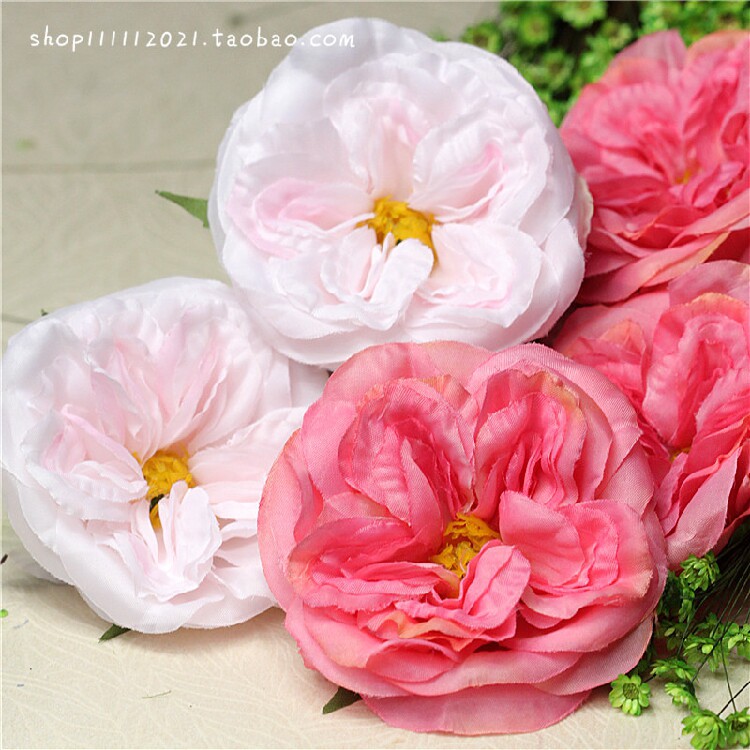 西瓜红 渐变粉色 欧洲枚 高档绢布仿真假花朵 3.6元一朵