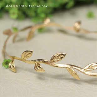 花朵花环装 金色 饰 DIY手工装 4米 仿真叶子 5元 叶枝