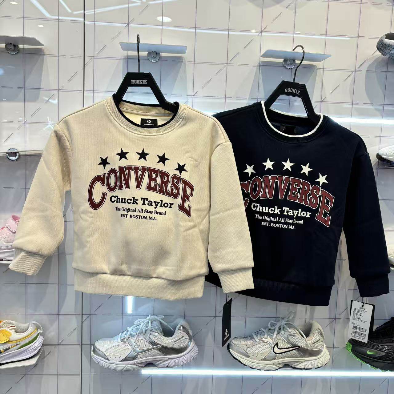 匡威25年秋冬男女童保暖抓绒卫衣