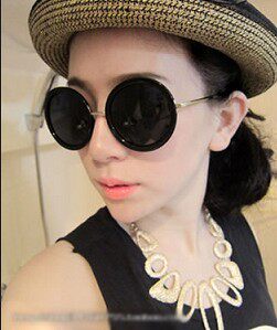 韩国复古墨镜圆形男女绅士ins防紫外线太阳镜权志龙同款太阳眼镜