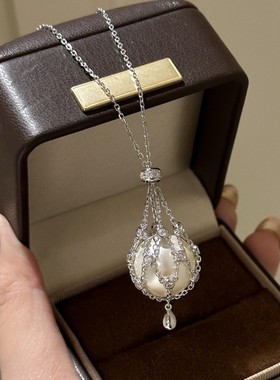 网兜珍珠项链女轻奢高级感