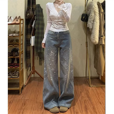 流光碎钻巴黎爆闪牛仔裤
