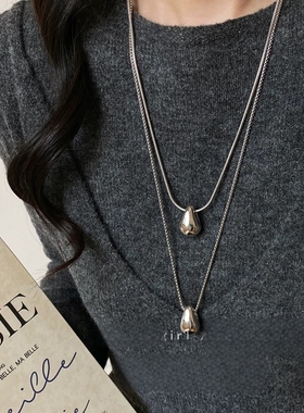 Last danse极简风水滴吊坠项链女长款毛衣链休闲百搭高级感配饰