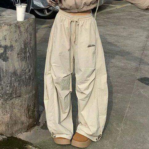 Lastdne韩系复古运动裤女