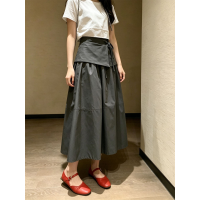 Last danse韩系不规则半身裙女设计感花苞百搭休闲A字大摆中长裙