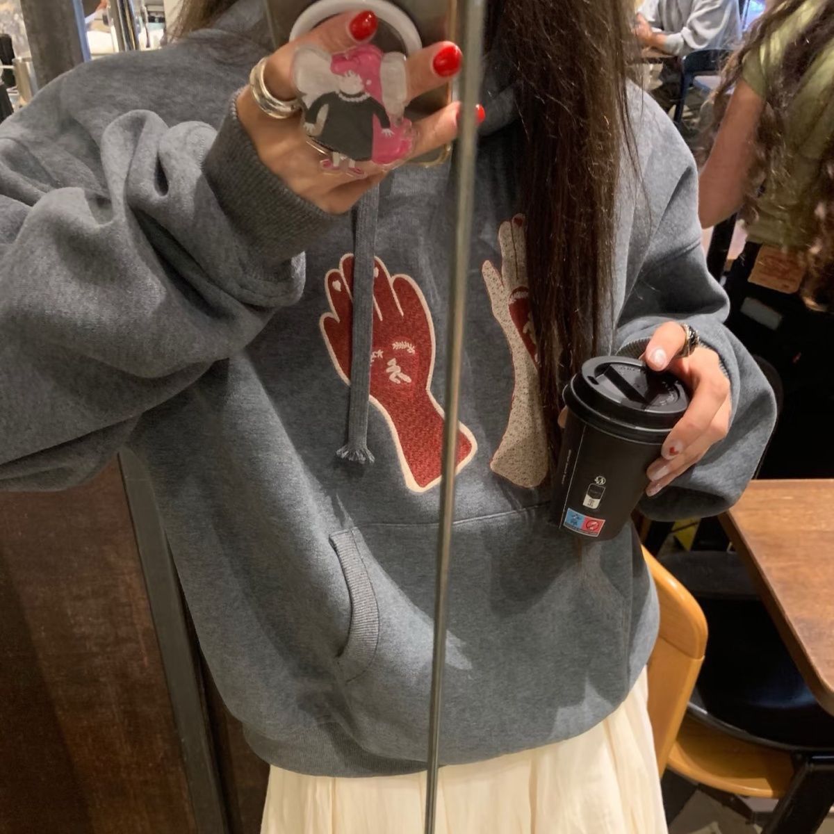 Lastdne韩系复古卫衣女连