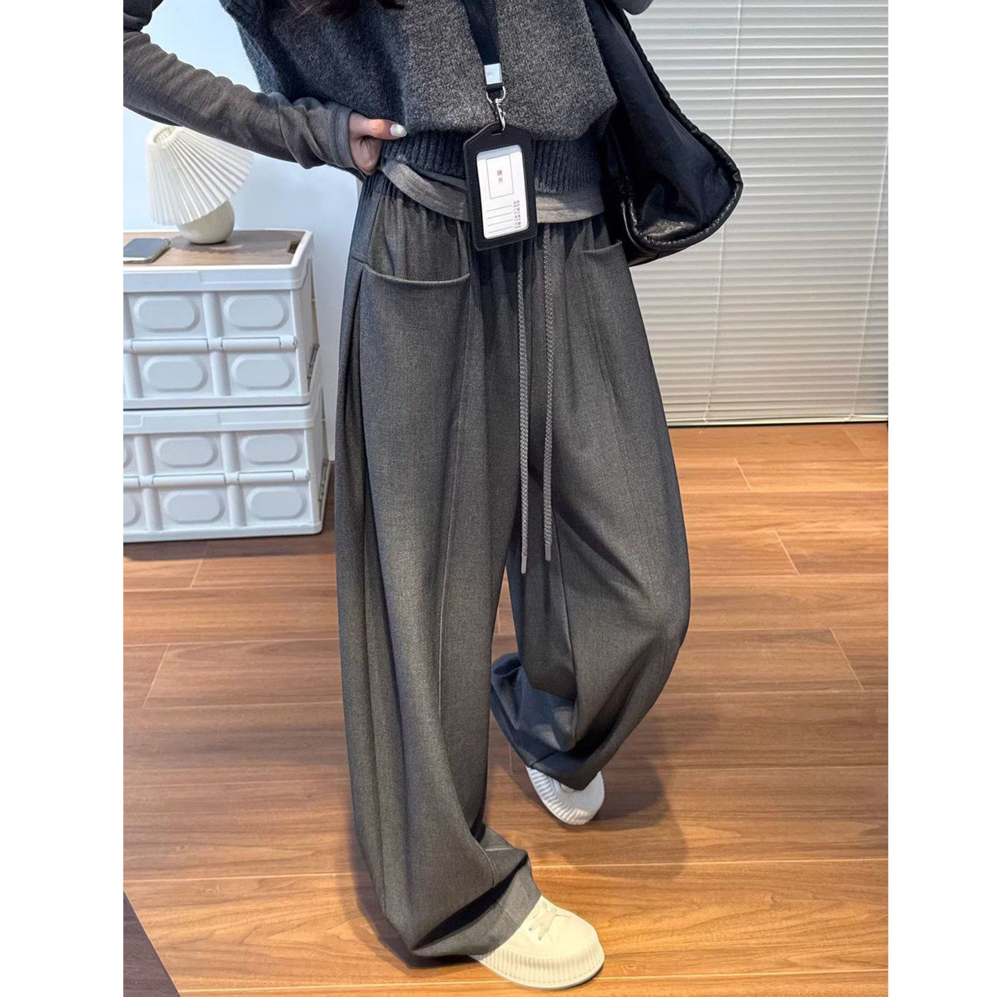 Lastdne韩式复古休闲裤女