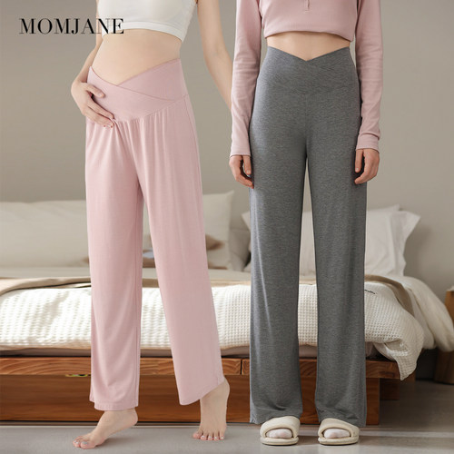 孕妇睡裤不勒肚子莫代尔孕期裤子