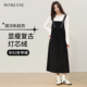 孕妇背带连衣裙孕期不显怀漂亮裙子冬孕妈高级感新年战袍春季 长裙