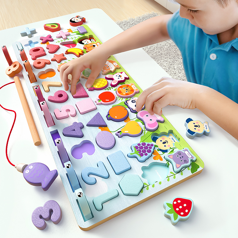 幼儿童数字积木拼图早教益智玩具男女孩宝宝智力开发动脑1-2岁半3