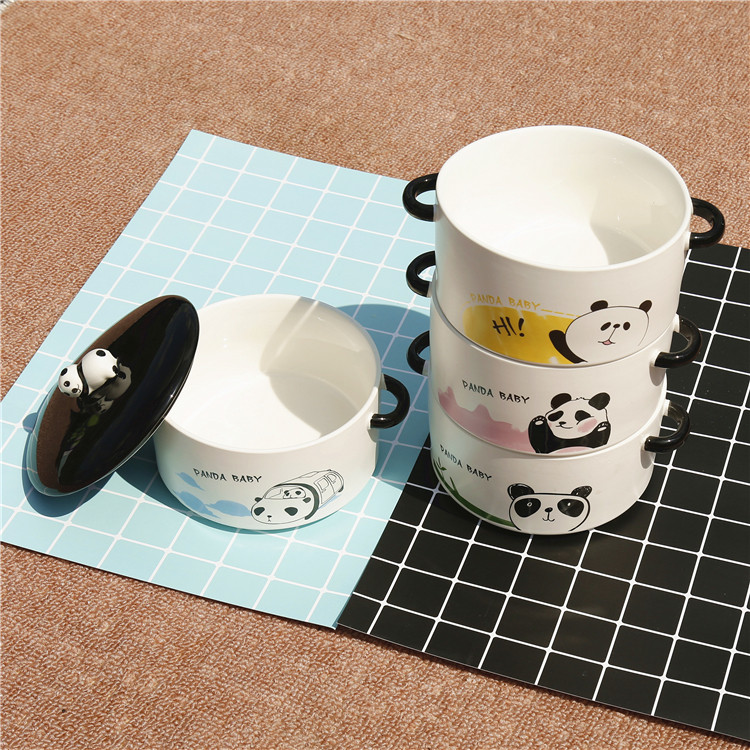 家用有盖熊猫餐具碗学生宿舍带盖大碗日式方便面泡面带盖碗神器在类目 餐饮具, 餐具, 碗中 - 来自Buy2taobao.com提供专业的淘宝代购服务