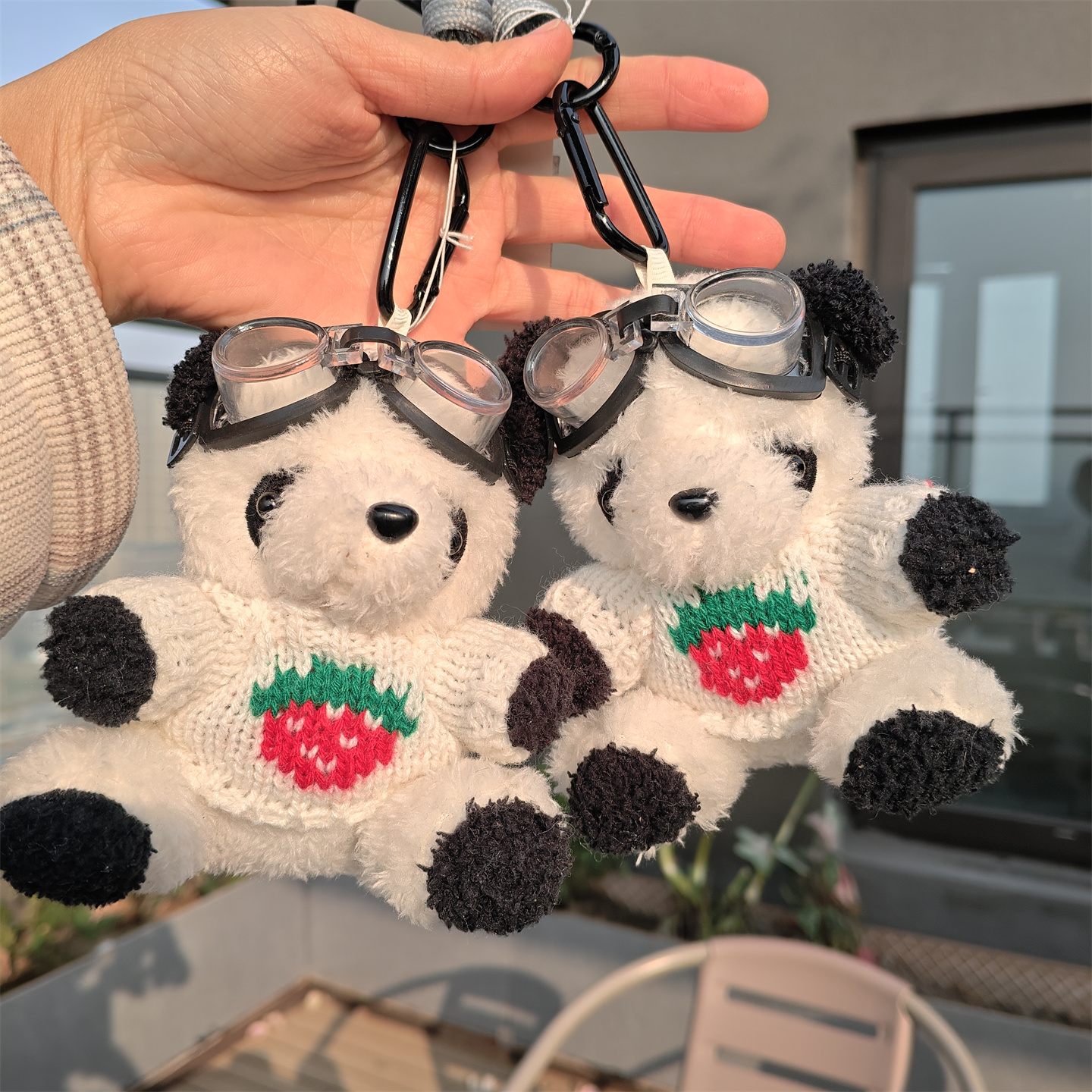 张杰同款可爱熊猫钥匙扣