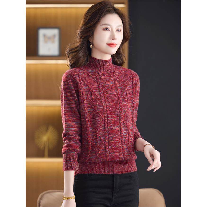 高级感花纱毛衣女秋冬短款羊毛针织内搭上衣百搭麻花打底衫女加厚,女装/女士精品,毛衣,淘宝优惠券,粉丝福利购,淘宝优惠卷