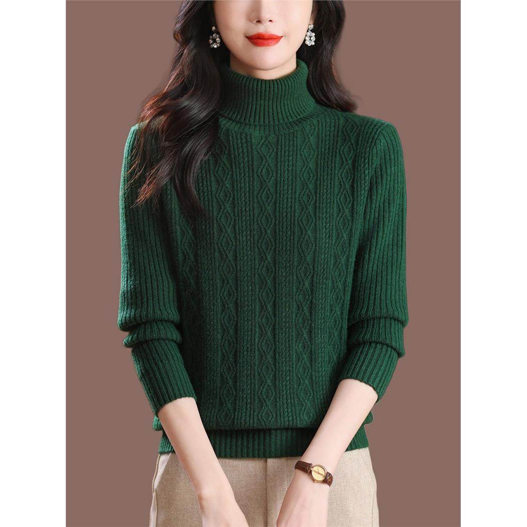 墨绿色高领毛衣女秋冬新款加厚羊毛上衣两翻领短款内搭针织打底衫,女装/女士精品,中老年女装,淘宝优惠券,粉丝福利购,淘宝优惠卷