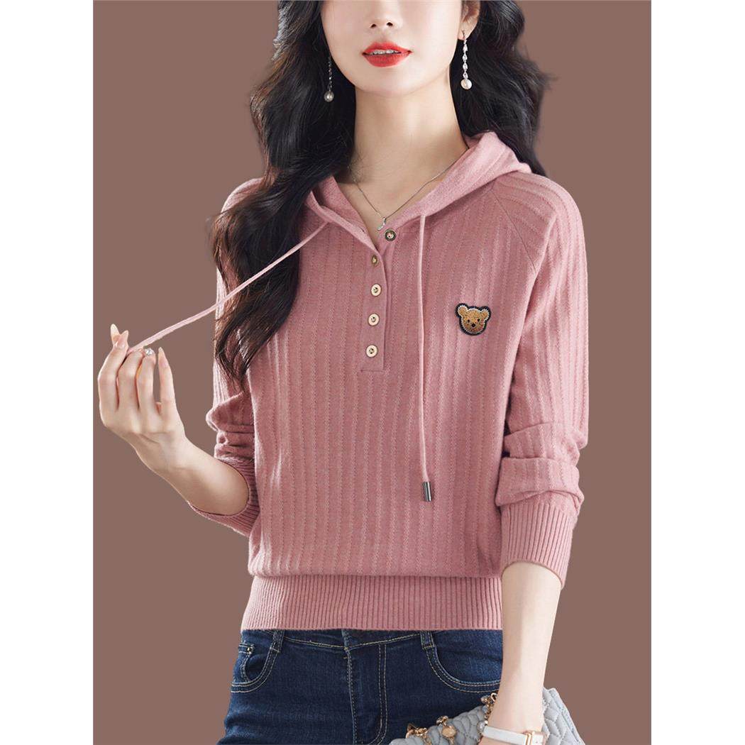 妈妈秋装卫衣女连帽针织衫春秋2025新款毛衣女秋冬坑条羊毛带帽衫,女装/女士精品,中老年女装,淘宝优惠券,粉丝福利购,淘宝优惠卷