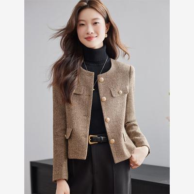 小香风粗花呢短外套女2025新款秋季高级感时尚气质小个子西装上衣