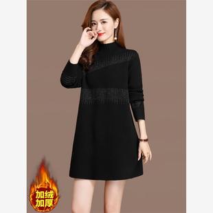 配大衣毛衣裙子女士中长款大款洋气一体绒加绒加厚保暖打底衫内搭