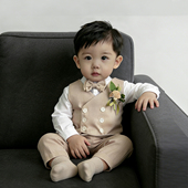 男宝宝一周岁礼服高级感小少爷西装 帅气风男童抓周生日宴衣服 套装