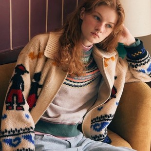 元现货韩国贝家羊羔毛衣外套女秋冬慵懒风高级感拉链针织开衫