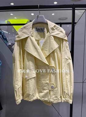 元～现货～韩国LUCKY家23秋清爽减龄娃娃领宽松外套女LFUA-M23310