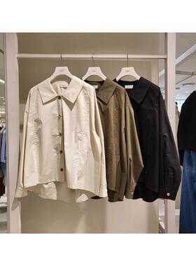 元~韩国Tb家 23秋新慵懒潮酷范宽松百搭三色衬衫女91023-21831