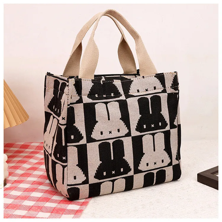 上班手提包饭盒袋子手拎包百搭清新兔子妈咪包加厚帆布便当包,箱包皮具/热销女包/男包,小方包,淘宝优惠券,粉丝福利购,淘宝优惠卷