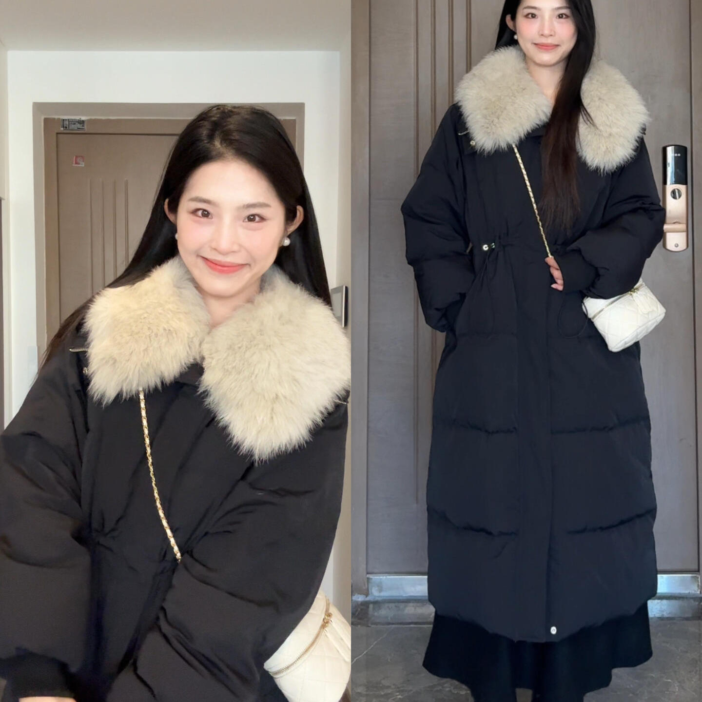 NORASTUDIO大毛领连帽羽绒服