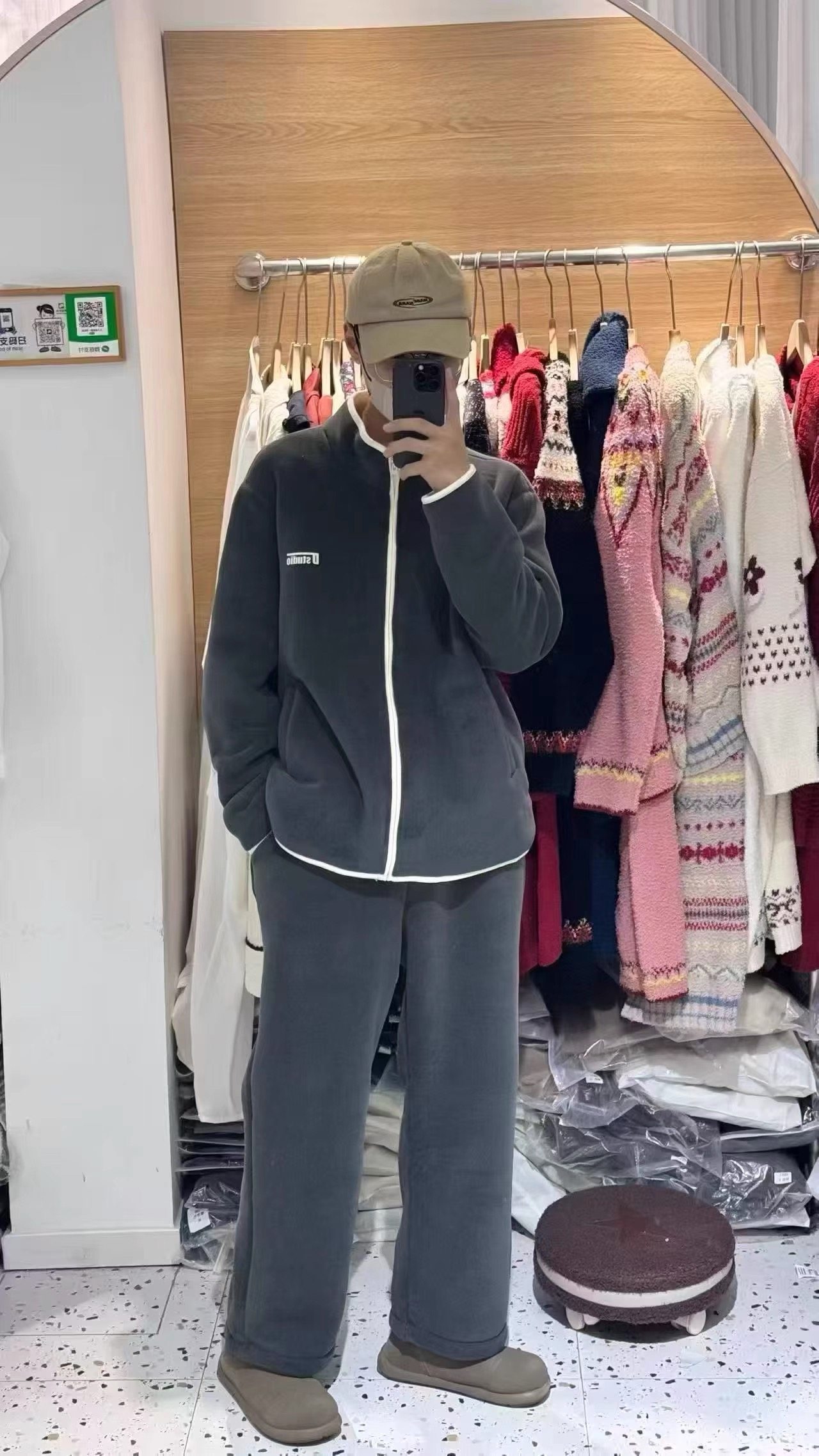 男士睡衣摇粒绒加绒加厚保暖休闲宽松情侣款拼色可外穿家居服套装