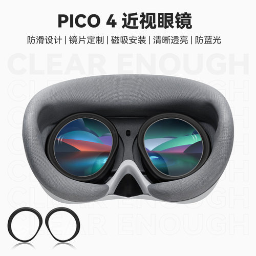 适用PICO4pro近视眼镜VR眼镜配件ultra磁吸近视眼镜度数镜片