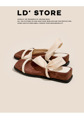 【限时78】法式复古厚底两穿露趾凉鞋女方头一字带夏季外穿凉拖鞋